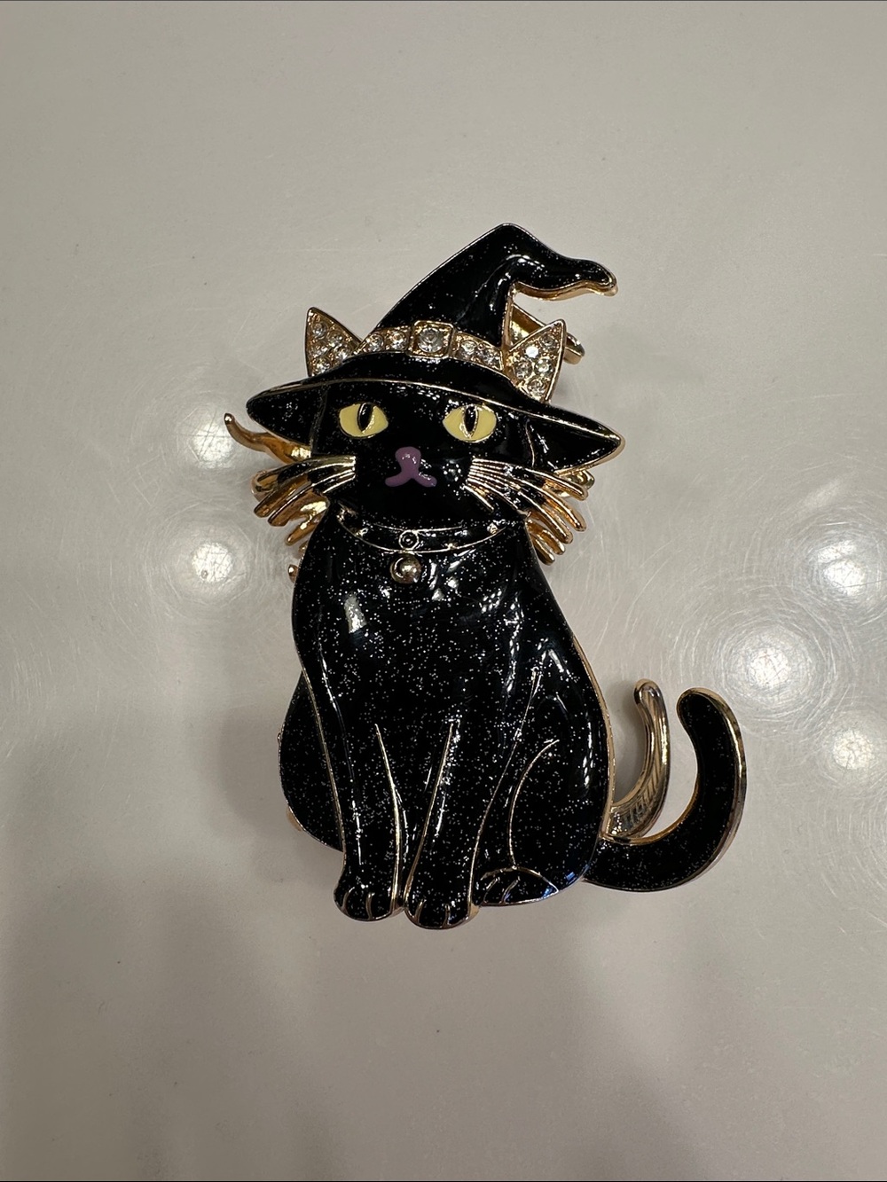 Black Cat Witch claw clip- Sparkle Black